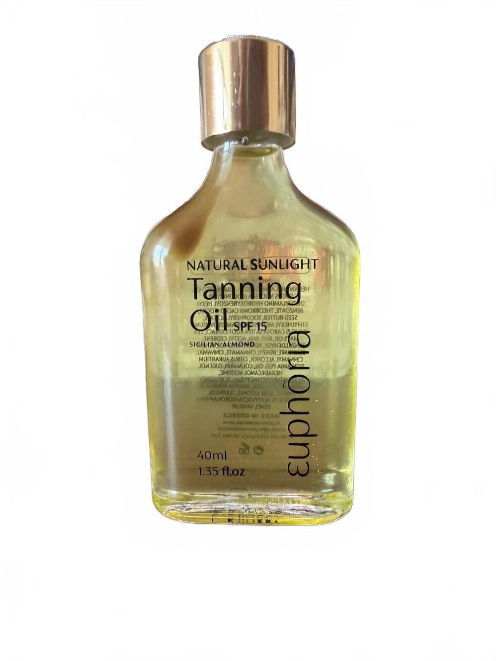 Euphoria Natural Sunlight Tanning Oil SPF 15 40ml New